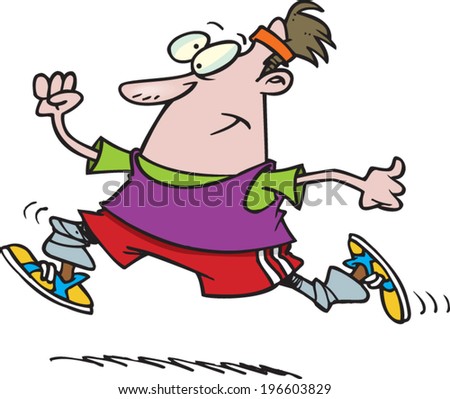 Cartoon Man Jogging Stock Vector Illustration 196603829 : Shutterstock