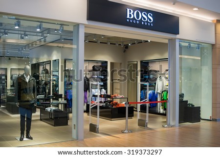 SEPANG, MALAYSIA - SEPTEMBER 20, 2015: BOSS Hugo Boss outlet store at Mitsui Outlet Park KLIA in Sepang, Selangor.
