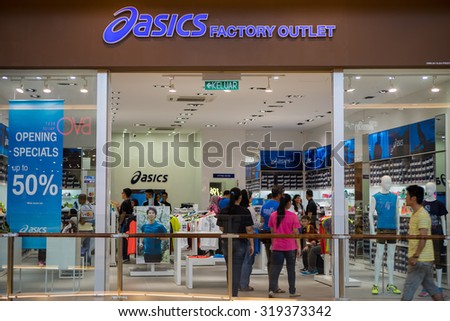 SEPANG, MALAYSIA - SEPTEMBER 20, 2015: Asics store outlet at Mitsui Outlet Park KLIA in Sepang, Selangor.