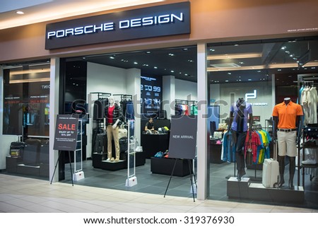 SEPANG, MALAYSIA - SEPTEMBER 20, 2015: Porche Design outlet store at Mitsui Outlet Park KLIA in Sepang, Selangor.