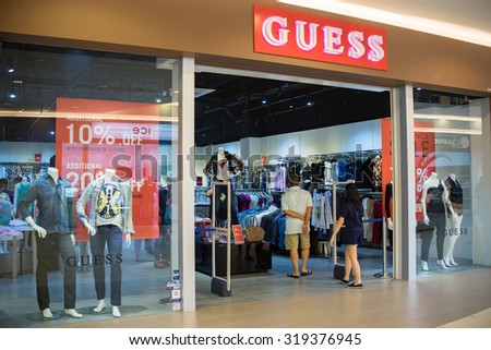 SEPANG, MALAYSIA - SEPTEMBER 20, 2015: Guess outlet store at Mitsui Outlet Park KLIA in Sepang, Selangor.