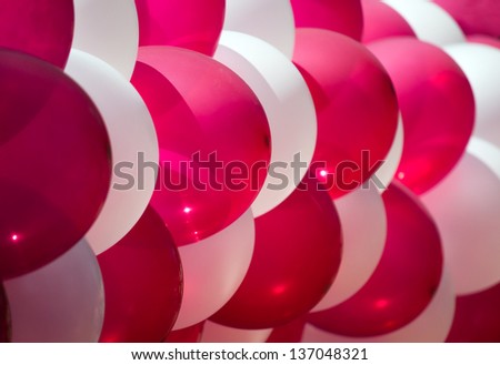 Red and white balloons as decoration