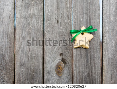 Holiday cookies on a woody background