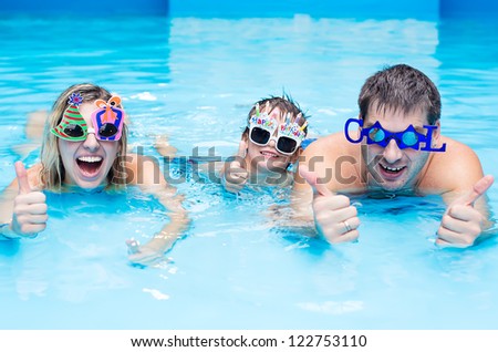 Family fun in the pool aqua center