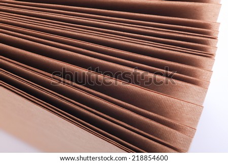 stack of brown paper page document sheet