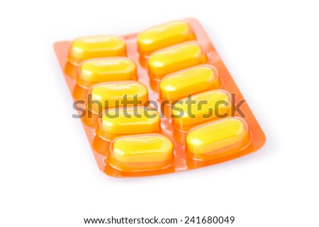 pills of medicine isolated on white background