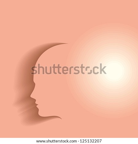 shadow of human head