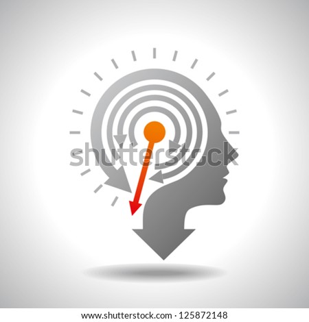 Stop Watch in Human Head - Conceptual Vector