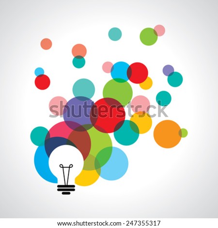 Vector light bulb icons with concept of idea. 
