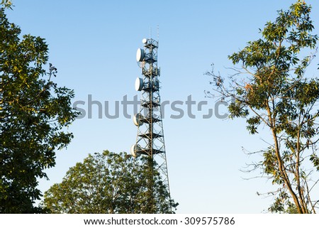 Radio tower in the afternoon at Redbank Plains, Brisbane, Queensland.