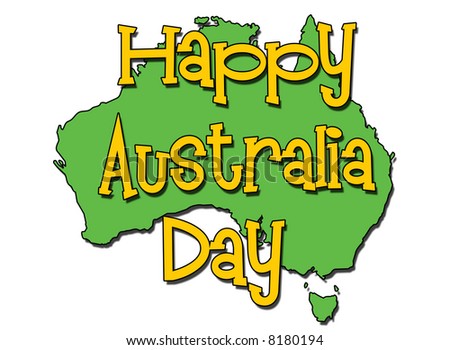 Green And Gold Happy Australia Day Illustration - 8180194 : Shutterstock