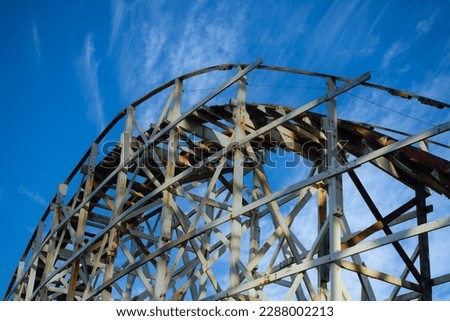 Similar – Image, Stock Photo Wooden roller coaster