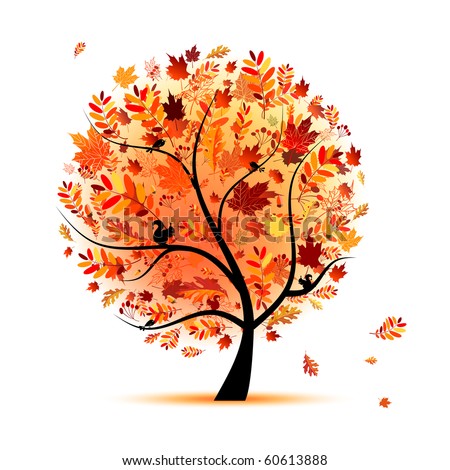 Beautiful Autumn Tree For Your Design Stock Vector Illustration ...