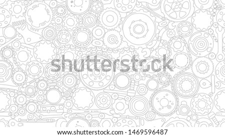 Auto spare parts and gears, seamless pattern for your design