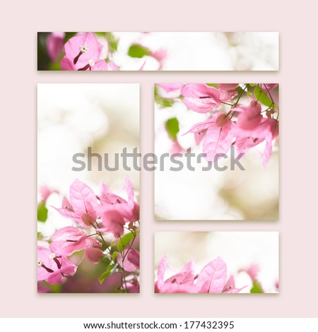 Set of floral business cards design