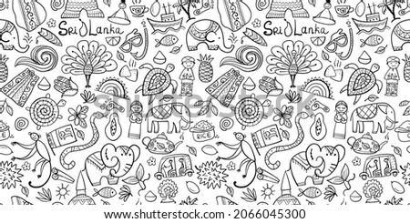 Sri Lanka travel, seamless pattern, background for your design