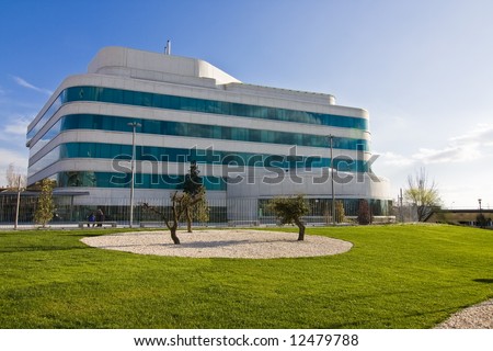 Modern office building in commercial district