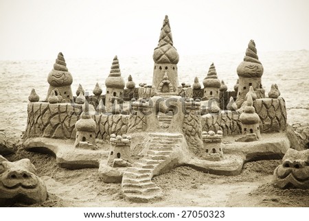 Fantasy castle completely made of sand