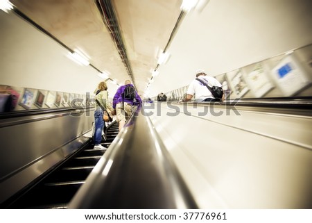People commuting between subway stations