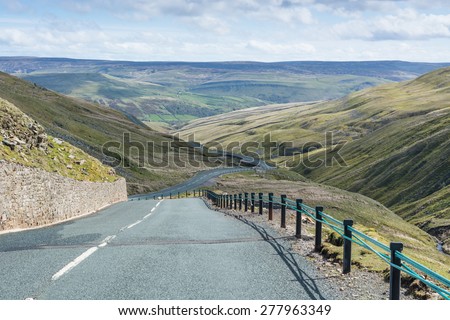 The road over Buttertub Pass in the Yorkshire Dales