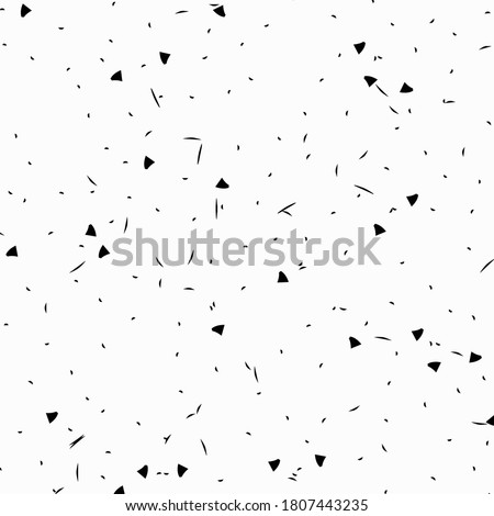 Small black patches and various particles accidentally positioned on the white surface. Minimal pattern for wallpaper or ceramic tiles.