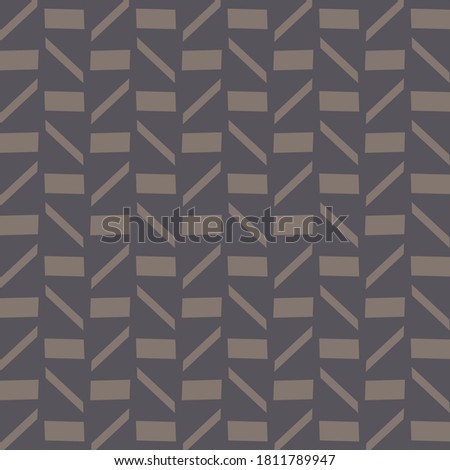 Simplistic geometric pattern composed of rectangles and slashes. Flat design in indigo tones.
