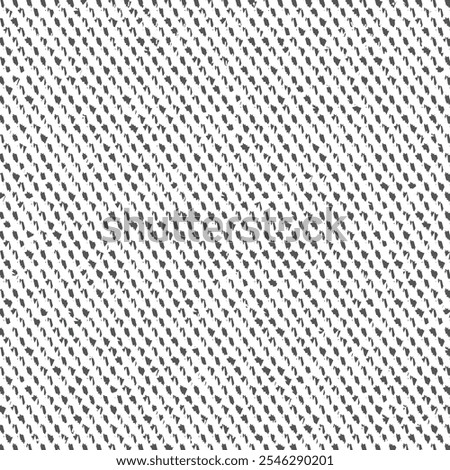 Pattern with dots and commas marked in black on white. Coarse fabric texture. Burlap background. Abstract vector seamless.