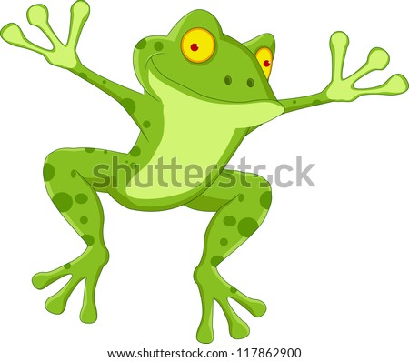 Funny Frog Cartoon Stock Vector Illustration 117862900 : Shutterstock