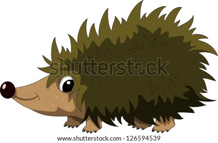 Cute Hedgehog Cartoon Stock Vector Illustration 126594539 : Shutterstock