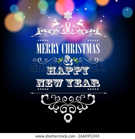 Merry Christmas And Happy New Year Background Stock Vector Illustration ...