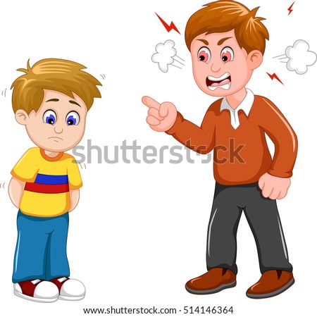 Cartoon Father Scolding His Son Stock Vector 514146364 : Shutterstock