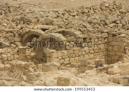 The ruins of Avdat, the greatest Nabatean city in the Negev desert . Israel.