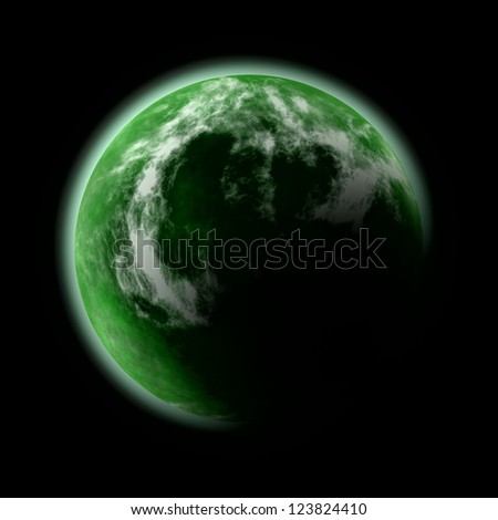 abstract image of green planet