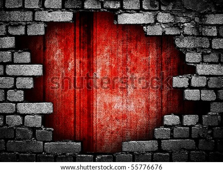 Bloody Hole In Wall Stock Photo 55776676 : Shutterstock