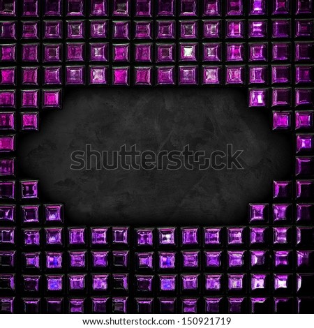 black wall with tiles frame