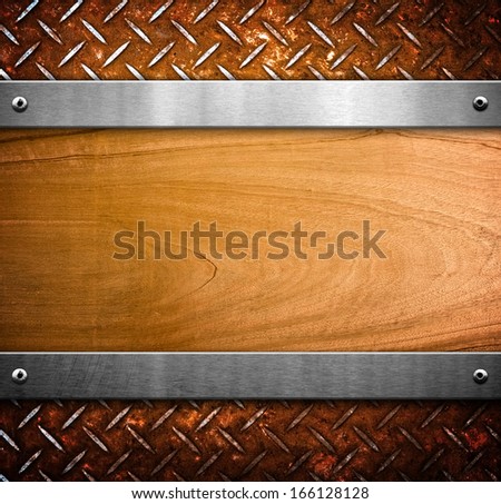 wooden board with metal frame
