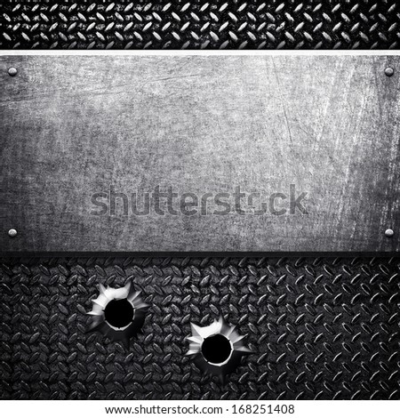 metal background with bullet holes