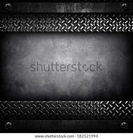 concrete background with metal frame
