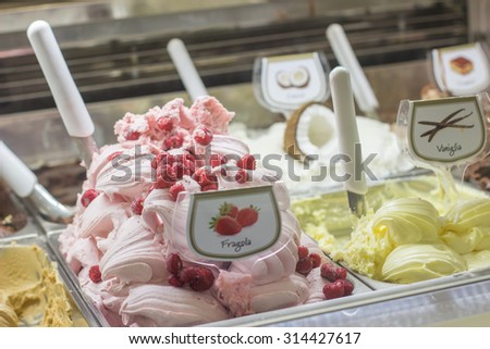 Ice cream in shop