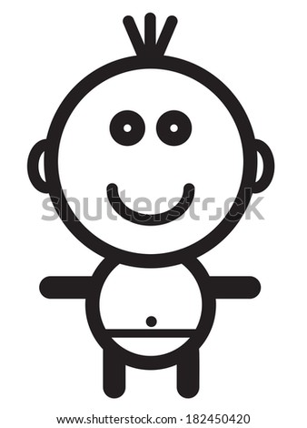 Cute Simple Baby For Logo With Black And White Colors Stock Vector ...