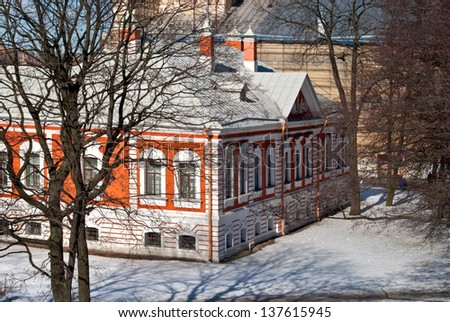 The building in pink on the territory of the Petropavlovskaya fortress in Saint-Petersburg.