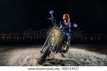 Biker Woman on motorcycle