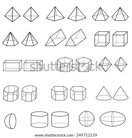 3d geometric shapes vector 