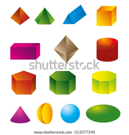 3d geometric shapes vector
