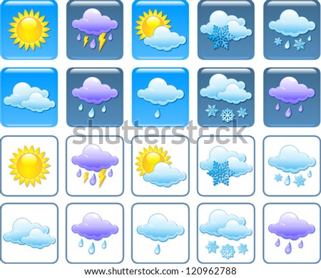 Forecast weather squared icon set