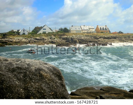 Stormy ocean in Brittany, France