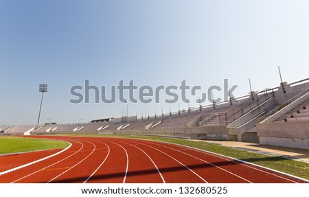 Running Race Track in 700th Anniversary Sport Stadium at Chiang Mai, Thailand.
