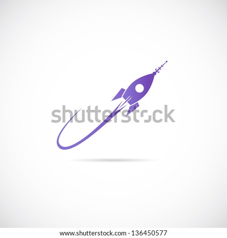 Space ship vector symbol icon or logo