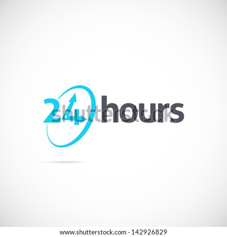 24 hours logo, icon or signboard for your business