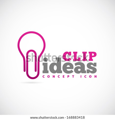 Clip ideas concept symbol icon or Logo Template